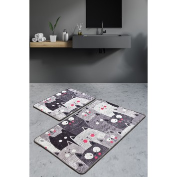 Alfombra de baño Set (2 piezas) Meow  multicolor