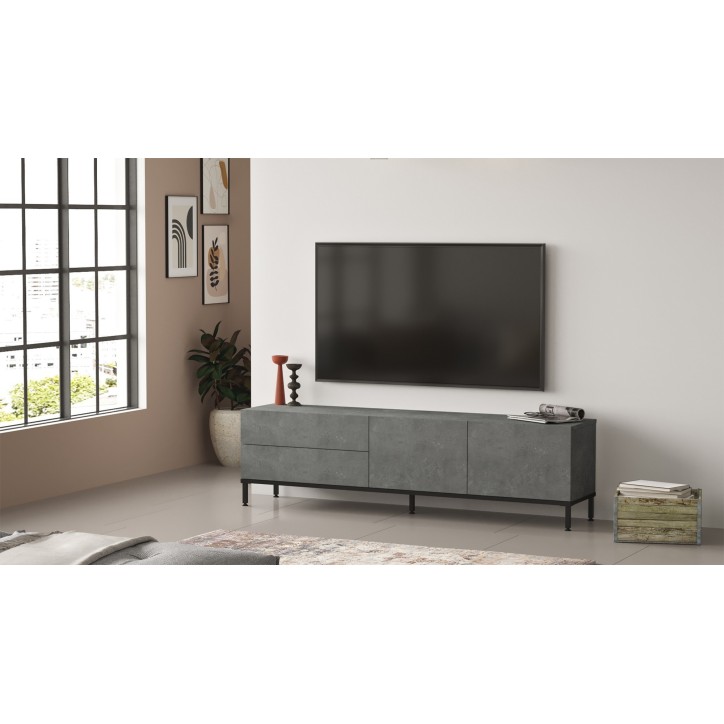 Mueble TV LV6-RL negro plata