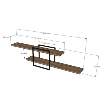 Estante de pared Mone pino atlántico - 495SSE1120