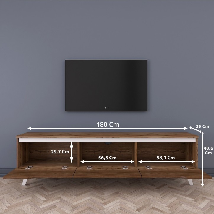 Mueble TV D1-795 nogal blanco