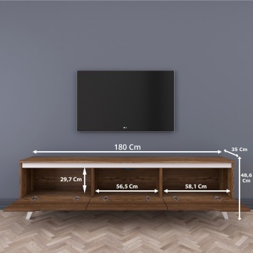 Mueble TV D1-795 nogal blanco - 893RAN3104