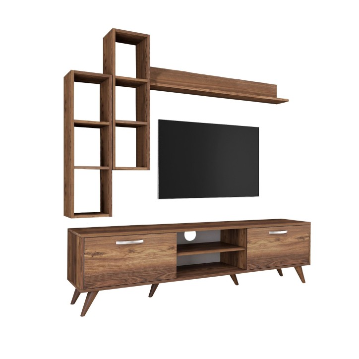 Mueble TV con estante M16-262 nogal