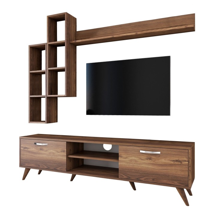 Mueble TV con estante M16-262 nogal