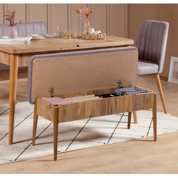 Set mesa comedor extensible y sillas (5 piezas) Vina pino atlántico soho - 869VEL5117