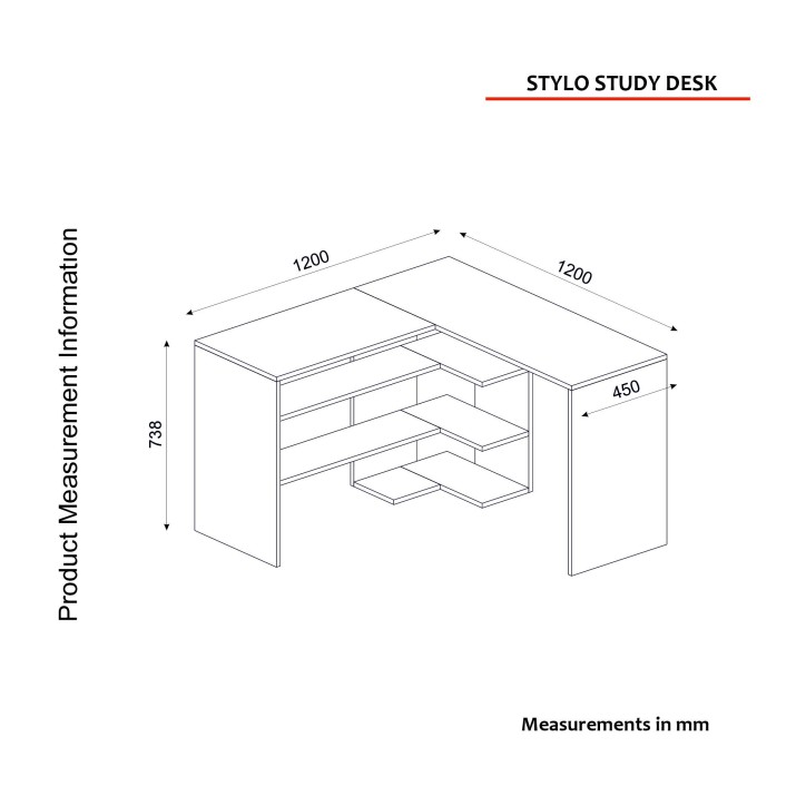 Escritorio de estudio Stylo antracita zafiro