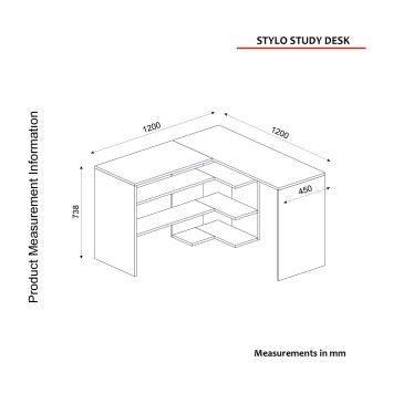 Escritorio de estudio Stylo antracita zafiro - 804TRH3818