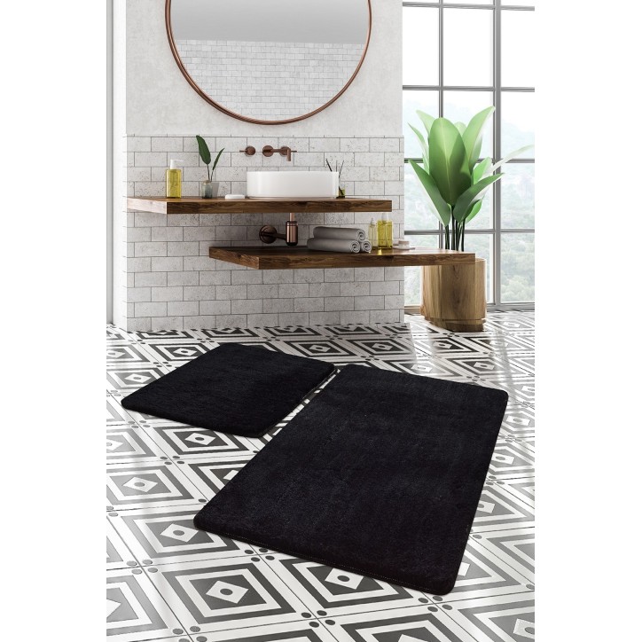 Alfombra de baño Set (2 piezas) Havai  negro