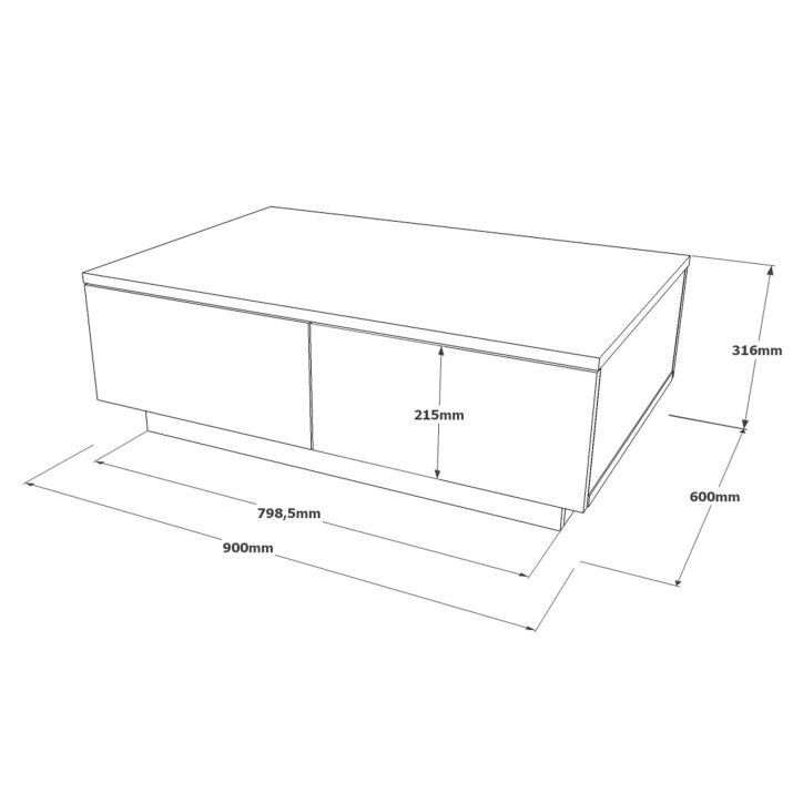 Mesa de centro LV17-WK roble blanco