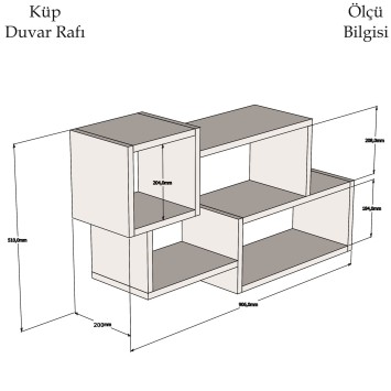 Estante de pared Afro antracita blanco - 835PUQ1601