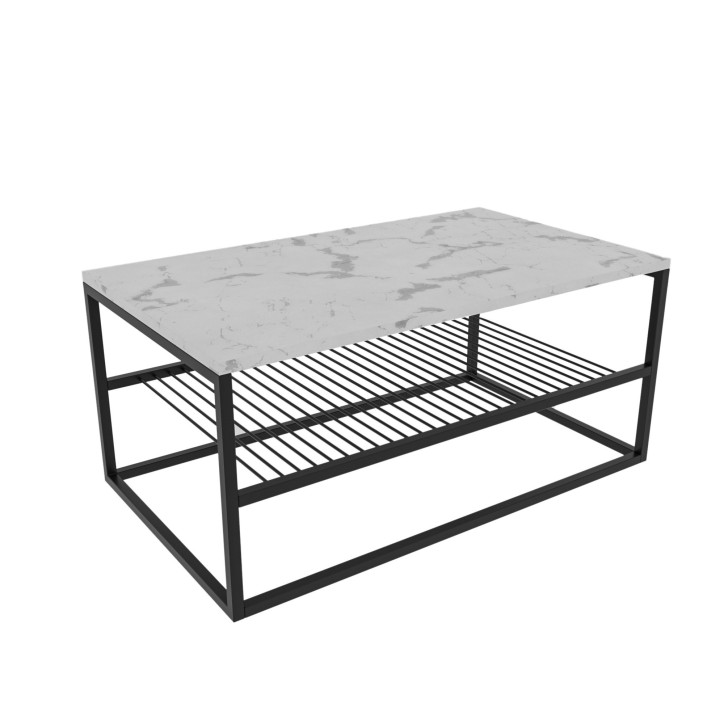 Mesa de centro Asude blanco negro