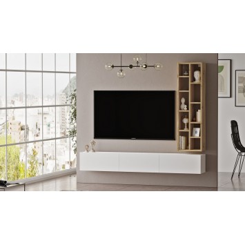 Mueble TV con estante LV9-WK roble blanco - 921YRD1117