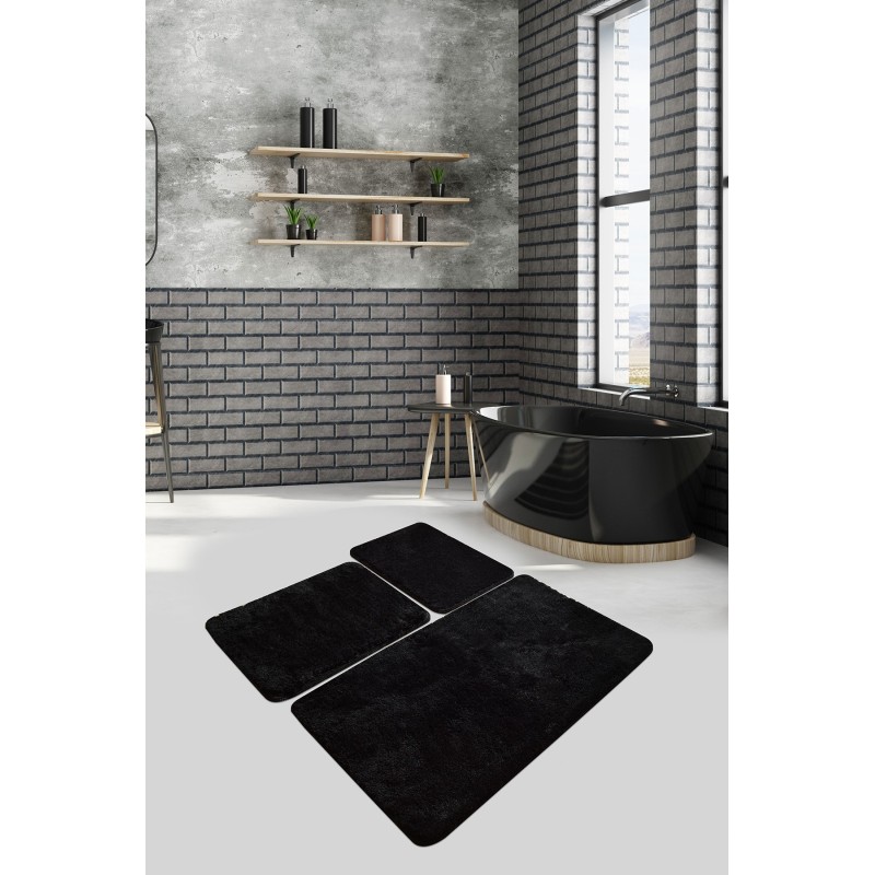 Alfombra de baño Set (3 piezas) Havai  negro