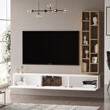 Mueble TV con estante LV9-WK roble blanco - 921YRD1117