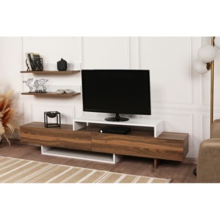 Mueble TV con estante NirvanaTeak teca blanco