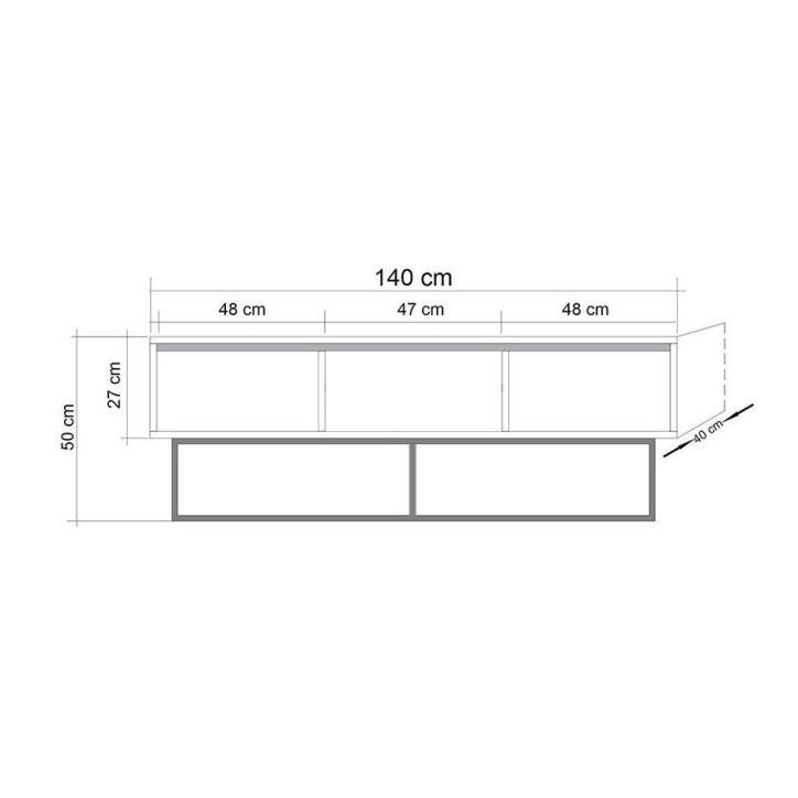 Mueble TV Milo 140 negro nogal