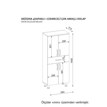 Mueble de baño Arizona 4 Kapak blanco - 731WAT3910