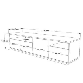 Mueble TV FR5-AA pino atlántico antracita - 956LCS1605