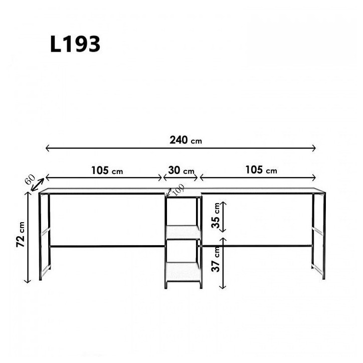 Escritorio de estudio Massası L193 negro