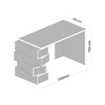 Escritorio de estudio Jenga nogal blanco - 745DCD3806