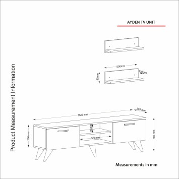 Mueble TV con estante Ayden mármol nogal - 804TRH3046