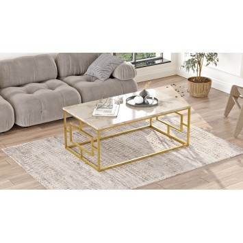 Mesa de centro VG12-GE dorado mármol blanco - 956LCS1221