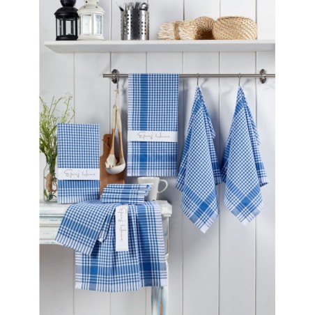 Juego toallas de lavado (10 piezas) Pötikareli  azul blanco