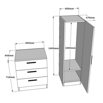 Mueble auxiliar CC6-AW pino atlántico blanco - 956LCS1522