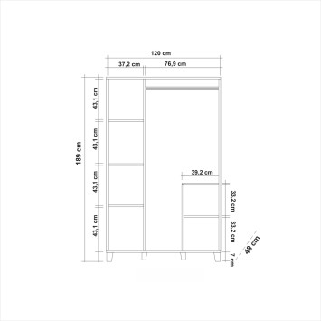 Armario Hedera 1 blanco - 869VEL4257