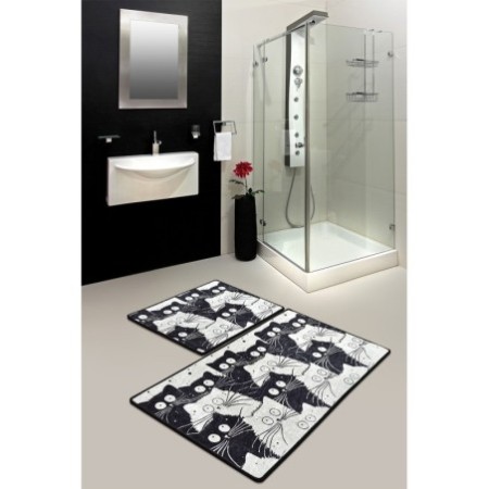 Alfombra de baño Set (2 piezas) White Cats  multicolor