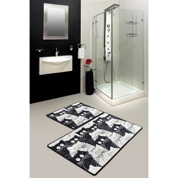 Alfombra de baño Set (2 piezas) White Cats  multicolor