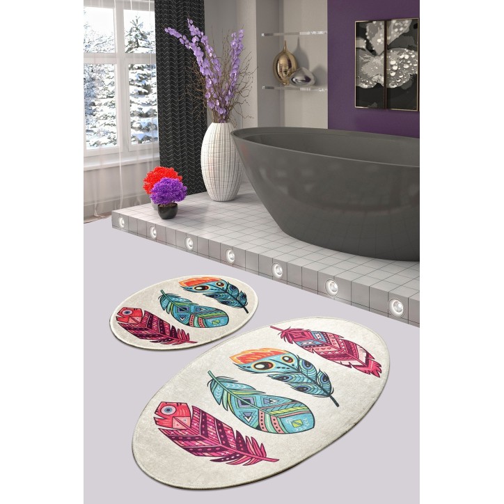 Alfombra de baño Set (2 piezas) Feather DJT multicolor