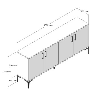 Aparador Kiev blanco nogal - 845HCT5303