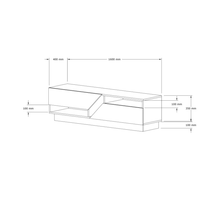 Mueble TV Koza blanco nogal