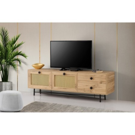 Mueble TV Hapsiyas 180 roble negro