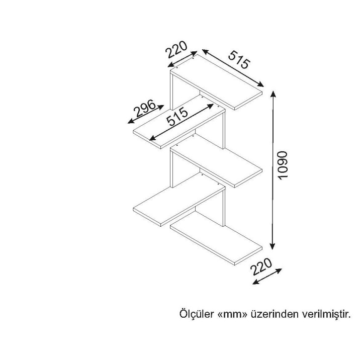 Estante de pared Caniko nogal