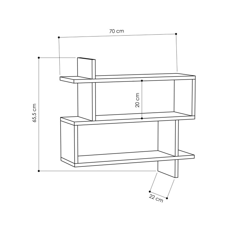 Estante de pared Paralel roble