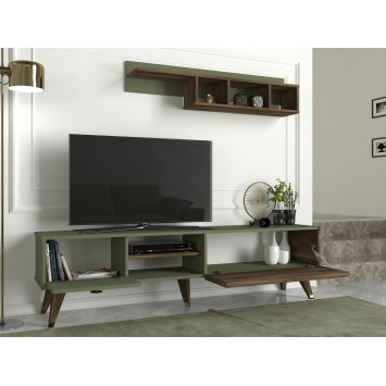 Mueble TV con estante Heron verde nogal - 804TRH3043