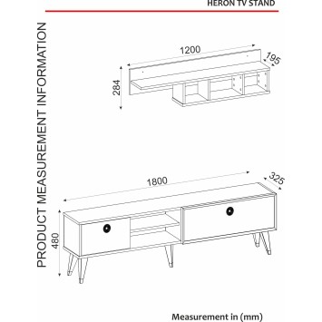 Mueble TV con estante Heron verde nogal - 804TRH3043