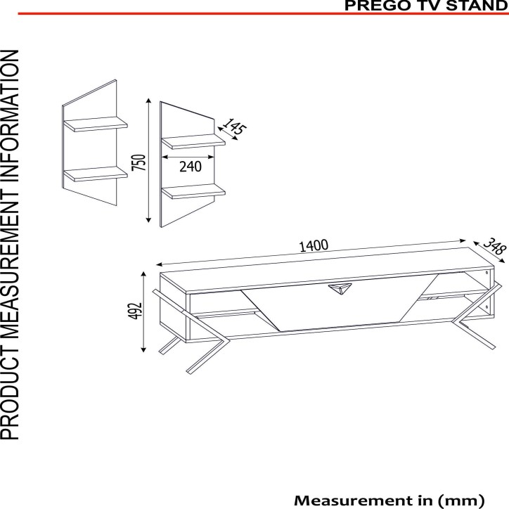 Mueble TV con estante Prego lydia