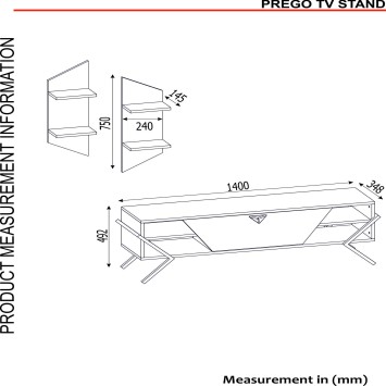 Mueble TV con estante Prego lydia - 804TRH3064