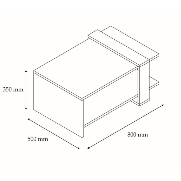 Mesa de centro Ova antracita roble