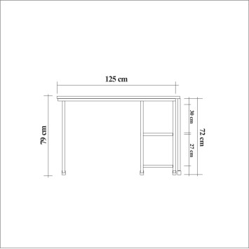 Escritorio de estudio Bera pino atlántico negro - 869VEL6607