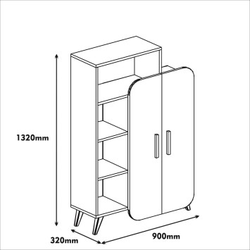 Librería Form crema nogal - 845HCT3903