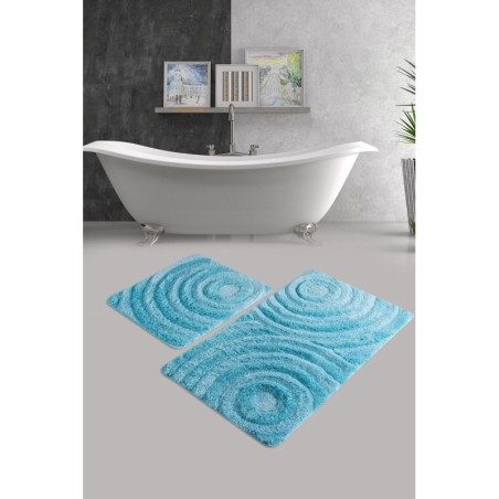 Alfombra de baño Set (2 piezas) Wave  turquesa