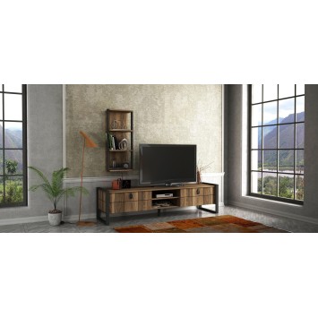 Mueble TV con estante Lost nogal - 756FRN3057