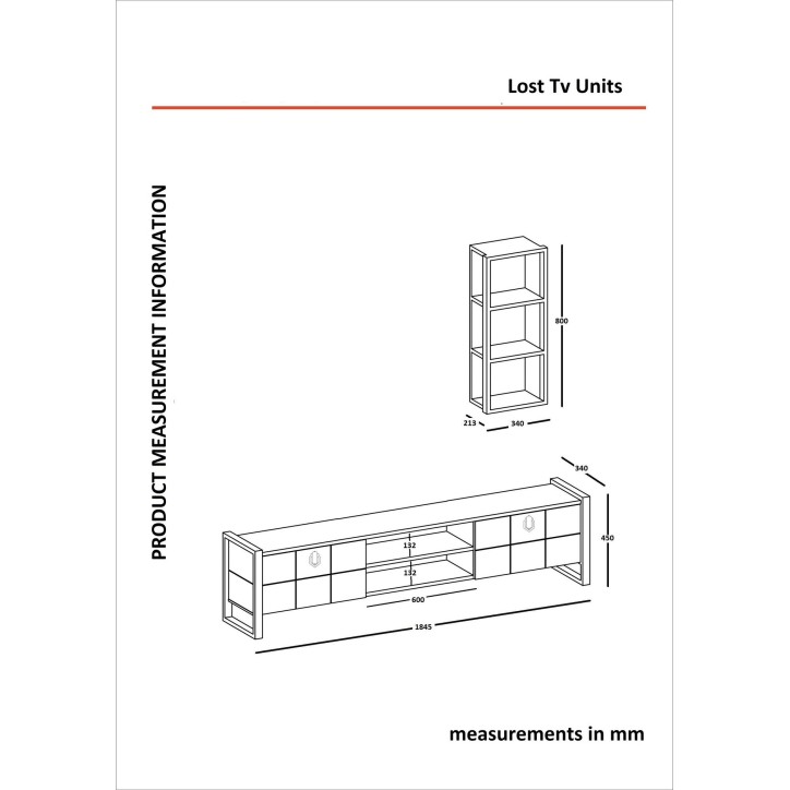 Mueble TV con estante Lost nogal