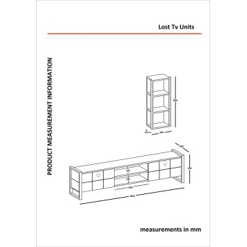 Mueble TV con estante Lost nogal - 756FRN3057