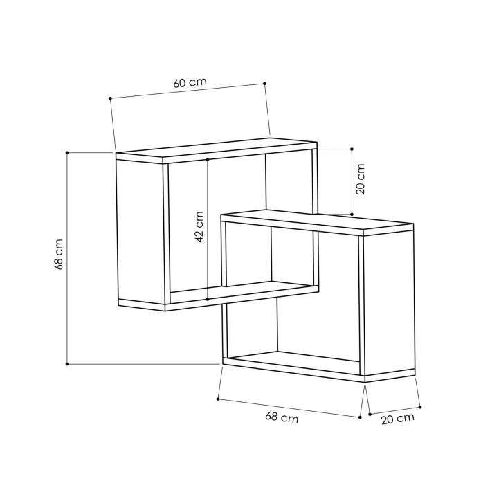 Estante de pared Ring sonoma roble