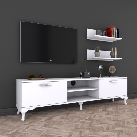 Mueble TV con estante A4-1 blanco