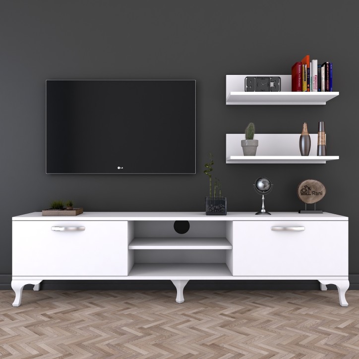 Mueble TV con estante A4-1 blanco